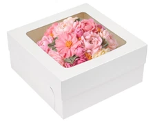 Moretoes 12x12x6" Cake Boxes (15-Pack) - Bakery Boxes with Window
