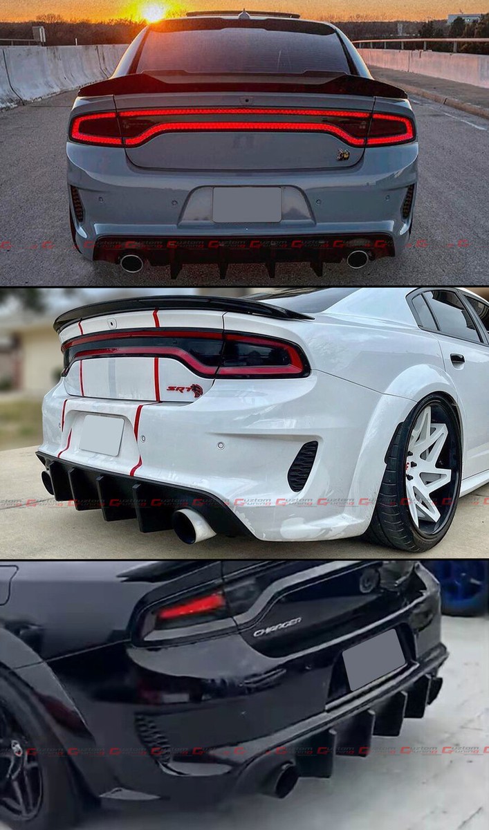 GOODFITMENT Rear Diffuser For Dodge Charger RT SRT – Shark Fin Bumper Lip, 5 Fins, Black PP