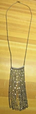 CHARMING CHARLIE UNUSUAL 32" long chunky silver tone metal chain Dangle Necklace