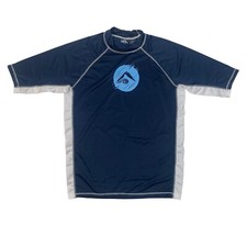 Kanu Surf Rashguard Mens L Navy Surf Mercury UPF 50 Short Sleeve Water Shirt