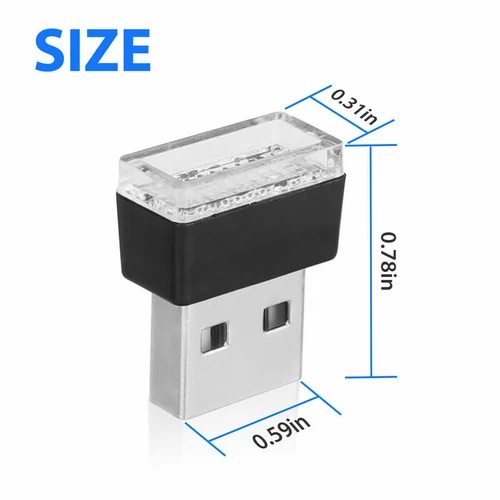1x USB LED Mini Car Light Neon Atmosphere Ambient Bright Lamp Light Accessories - Picture 18 of 23