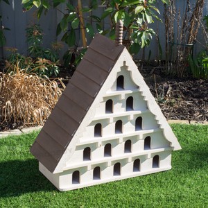 Free Standing Extra Large Wooden Bird House Nesting Box Feeder