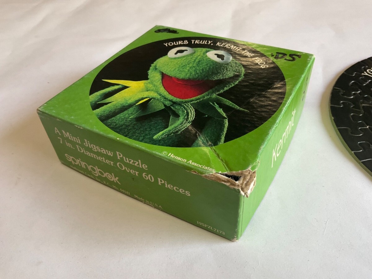 Complete ! Kermit the Frog 60 Piece Puzzle Mini Small Circle Round
