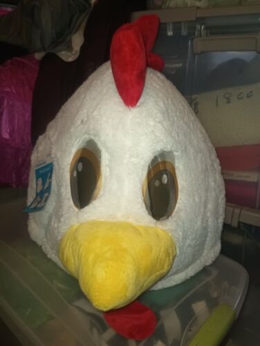 Maskimals Rooster Mascot Big Greeter Head Costume Plush Chicken Mask Football - Picture 1 of 7