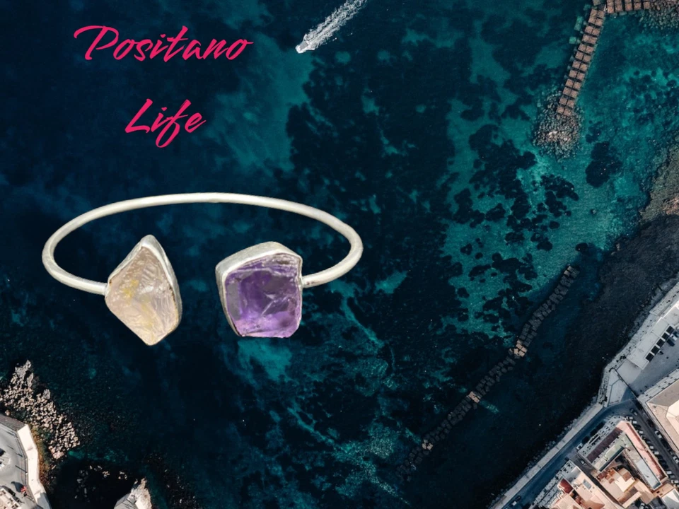 Moda Positano Gioielli - Collezione Zaffiro - Bracciale Ag 925 Ametista e Quarzo - Immagine 2 di 4