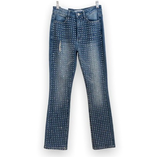 Straight Leg High Waist Denim Jeans 