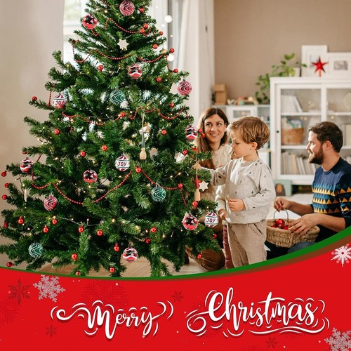 30PCS Red Green White Christmas Balls Ornaments - Shatterproof Xmas Tree Decor - Picture 6 of 12
