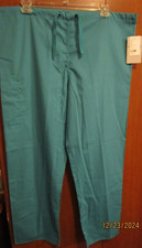 New Fundamentals White Swan Brands Scrub Pants Teal Sz Large Poly Cotton W 44