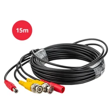 Security Camera Cable BNC Extension Power Cord CCTV Surveillance DVR 15 Meter
