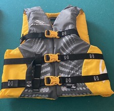Stearns Youth Life Jacket Vest For Kids 50-90lbs. Gray  Yellow Great Condition 