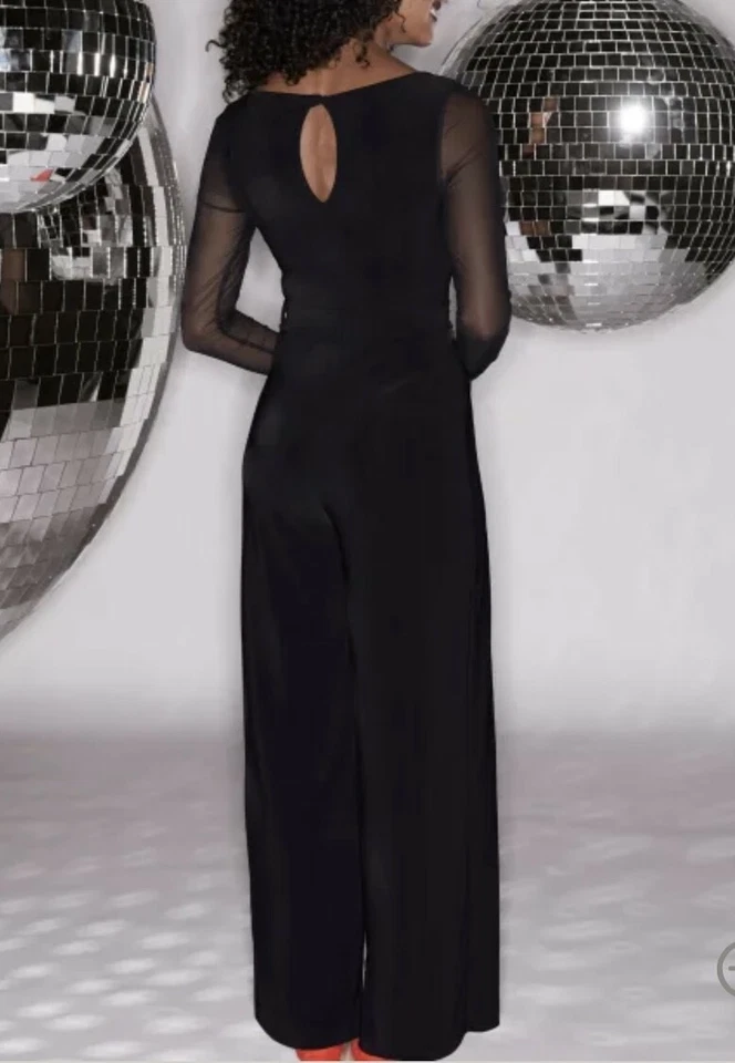 Mono BRAVISSIMO Inserto de Malla Negra Fiesta Noche Boda Grado Precio de venta sugerido por el fabricante £85 Br186 Foto 2 de 2