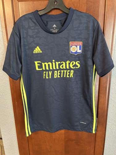 MEN'S FC LYONNAIS OLYMPIQUE Adidas FOOTBALL SOCCER SHIRT JERSEY SIZE M