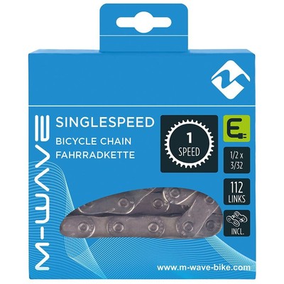 M-Wave Singlespeed E Chain Speed: 1, 3/32'', Links: 112, Silver