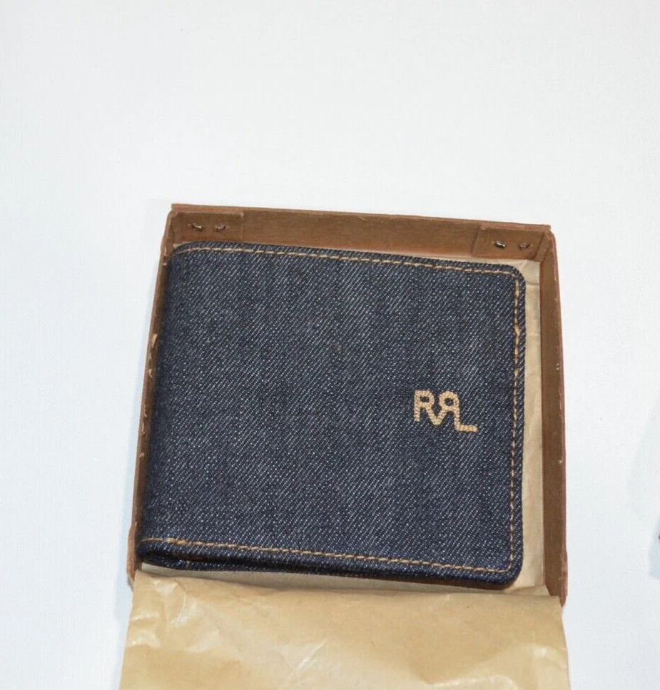 Brand New Box Ralph Lauren RRL Double RL Selvedge Indigo Denim Bifold Wallet