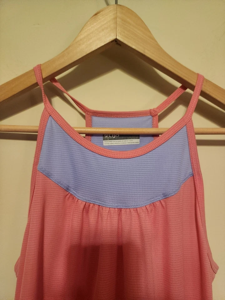 Camiseta sin mangas Lija para mujer Work Out espalda deportiva pequeña rosa Foto 4 de 4