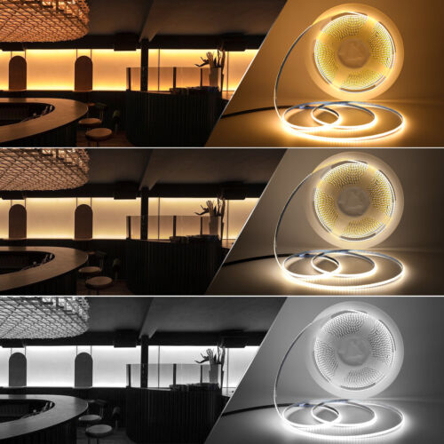 COB LED Strip Lights High Density Flexible Tape Self Adhesive Band 5V 12V 24V - Picture 6 of 28