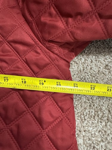 Burberry Brit Red Diamond Quilted Short Jacket Hooded Zip Coat Womens Size M - Picture 19 of 23