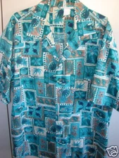 Made in Hawaii  Mens Large  Island Images in Squares/Mint
