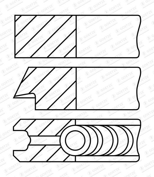 NEU - Goetze Engine 08-148300-00 Kolbenringsatz FüR Audi Seat Skoda VW-image