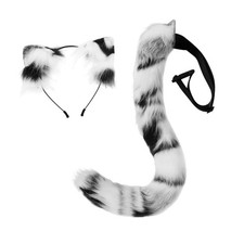 Cat Ears and Tail Set Lovely Plush Ears Headband for Stage Performance Festival