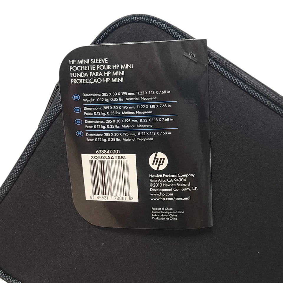HP 10.2 Notebook Laptop Neoprene Mini Sleeve Black (Charcoal) - Image 3 of 4