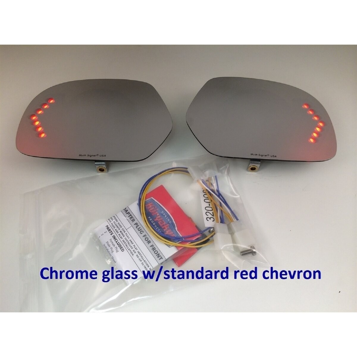 Muth Mirror Systems Chrome Turn Signal Mirrors w/Red LEDs 220-0188-0