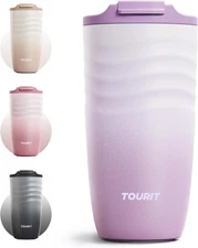 TOURIT 16 oz Travel Coffee Mug, Insulated Stainless Steel Travel Mug with Lid, L