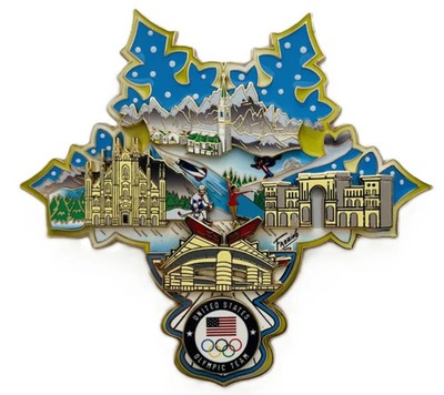 Milano Cortina Winter Olympics Limited Edition Fazzino Team USA 3D  Pin 3.5  wid