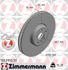 Zimmermann 150.2955.20 Brake Disc for BMW