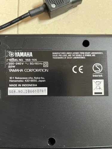 Yamaha YAS-105 Soundbar Bluetooth 120W Virtual Surround Montabile a Parete