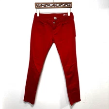 AriZona Jean Red Denim Super Skinny Solid Bright Casual Cotton Party Womens 7