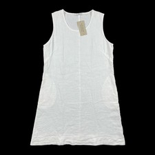Cut Loose Dress 100% Linen Womens Medium White Sleeveless Tank NEW WITH TAGS!!!