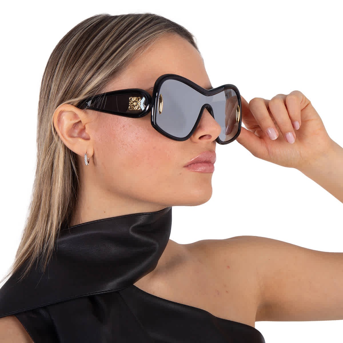 Loewe Silver Mirror Mask Unisex Sunglasses LW40131 01C 144 LW40131 01C 144