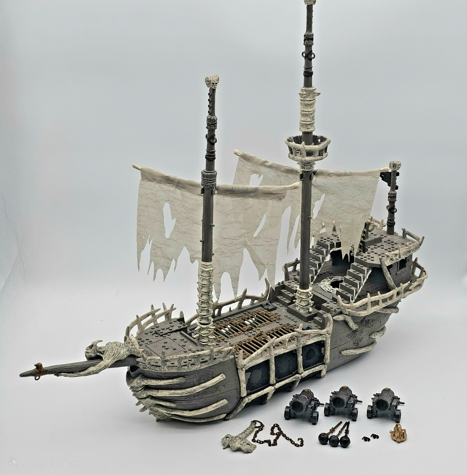 Mega Bloks Pirates Pryates Dread Eyes Phantom Ghost Ship 3660 INCOMPLETE
