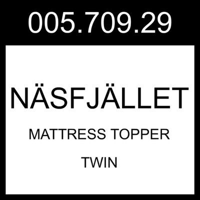 IKEA NASFJALLET NÄSFJÄLLET Mattress Topper White  Twin 005.709.29