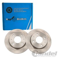 2X RAP Brakes Bremsscheiben 250Mm Voll Hinten Passend FüR Mitsubishi Colt Smart