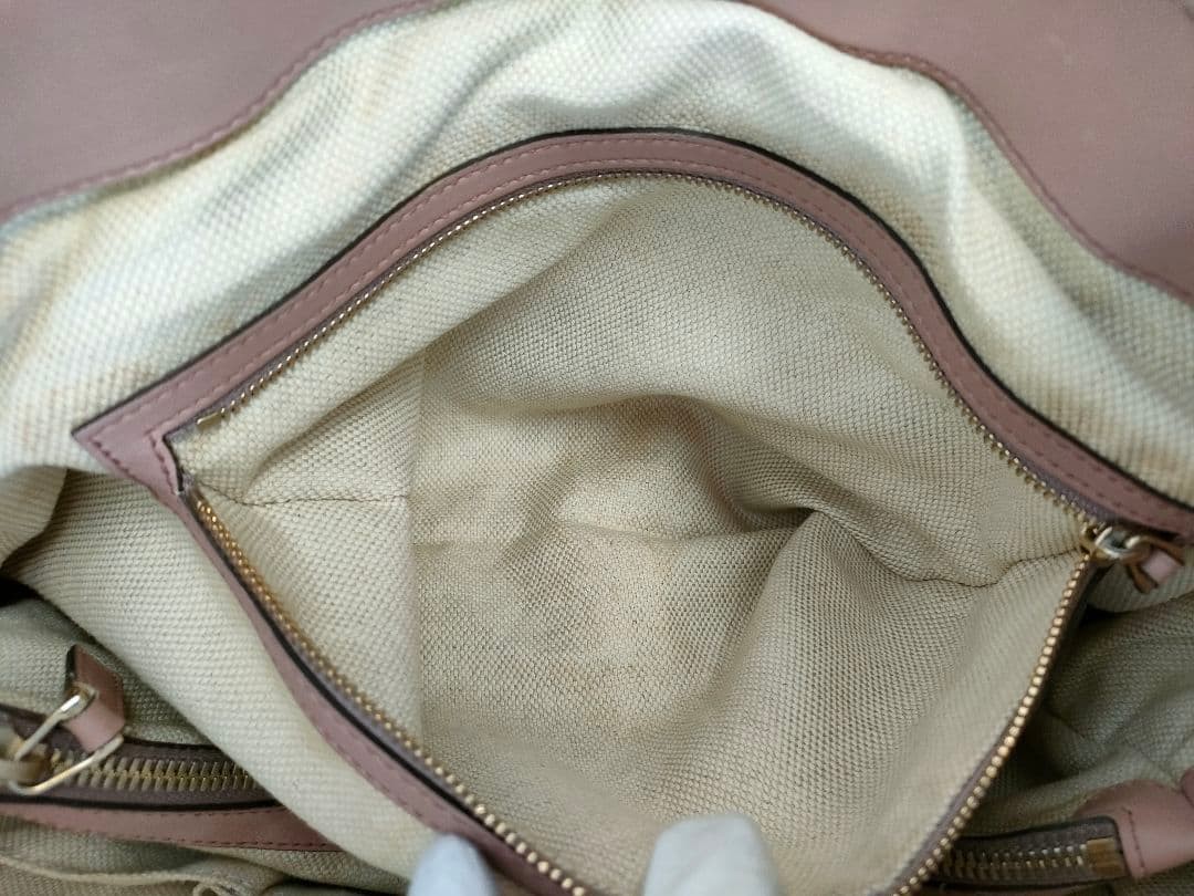 GUCCI Soho Tote Bag Brown Patent Leather Fringe Charm Authentic Vintage thumbnail 7