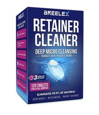 Denture Cleaning Tablets - 120 Retainer Cleaners for Aligners Night Guards