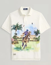 Polo Ralph Lauren Men's Classic Fit Pique Graphic Polo Shirt Size XXL White NWT