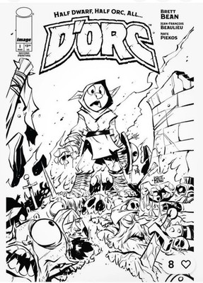 D'ORC #1 2ND PRINT ComicTom Exclusive   BLACK  & WHITE   PRESALE 3/4 DORC