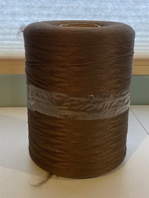 6+ pound cone of old Herculon brown thread, 1960s Olefin