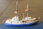 3 Vintage Miniature Wood Toy Boats - Ocean Liner, Military Cruiser & Sailboat — photo 6