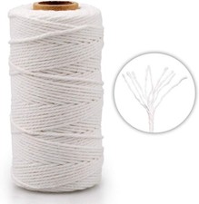 Cotton Bakers Twine, 328 Feet 2MM Natural White Cotton String for Crafts, Twine