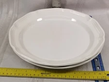 2 Mikasa French Countryside Dinner Plate F9000 White Scalloped 10 7/8" Plates