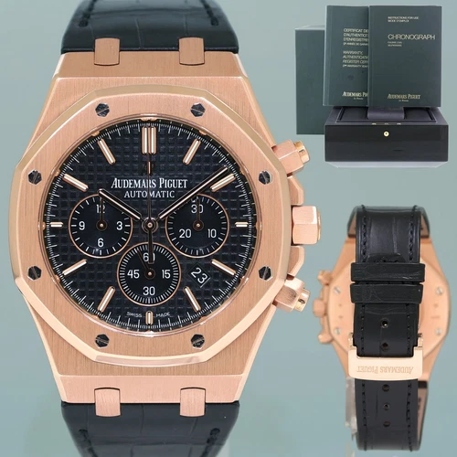 PAPERS & 2025 SERVICE Audemars Piguet Royal Oak Chrono Rose Gold 26320OR Watch