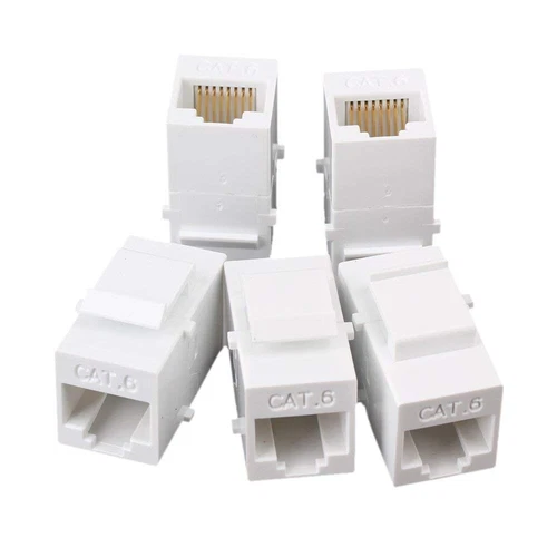 15x Cat6 Keystone Coupler Female to Female RJ45 Jack Inline Wall Plate Adapter