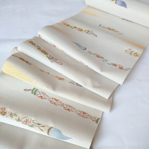 Cinturón de kimono japonés Tsuzure Ori Fukuro Obi - Imagen 5 de 12