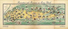 Historical Pictorial Map of Long Island Ny New York Wall Art Decor Poster Print