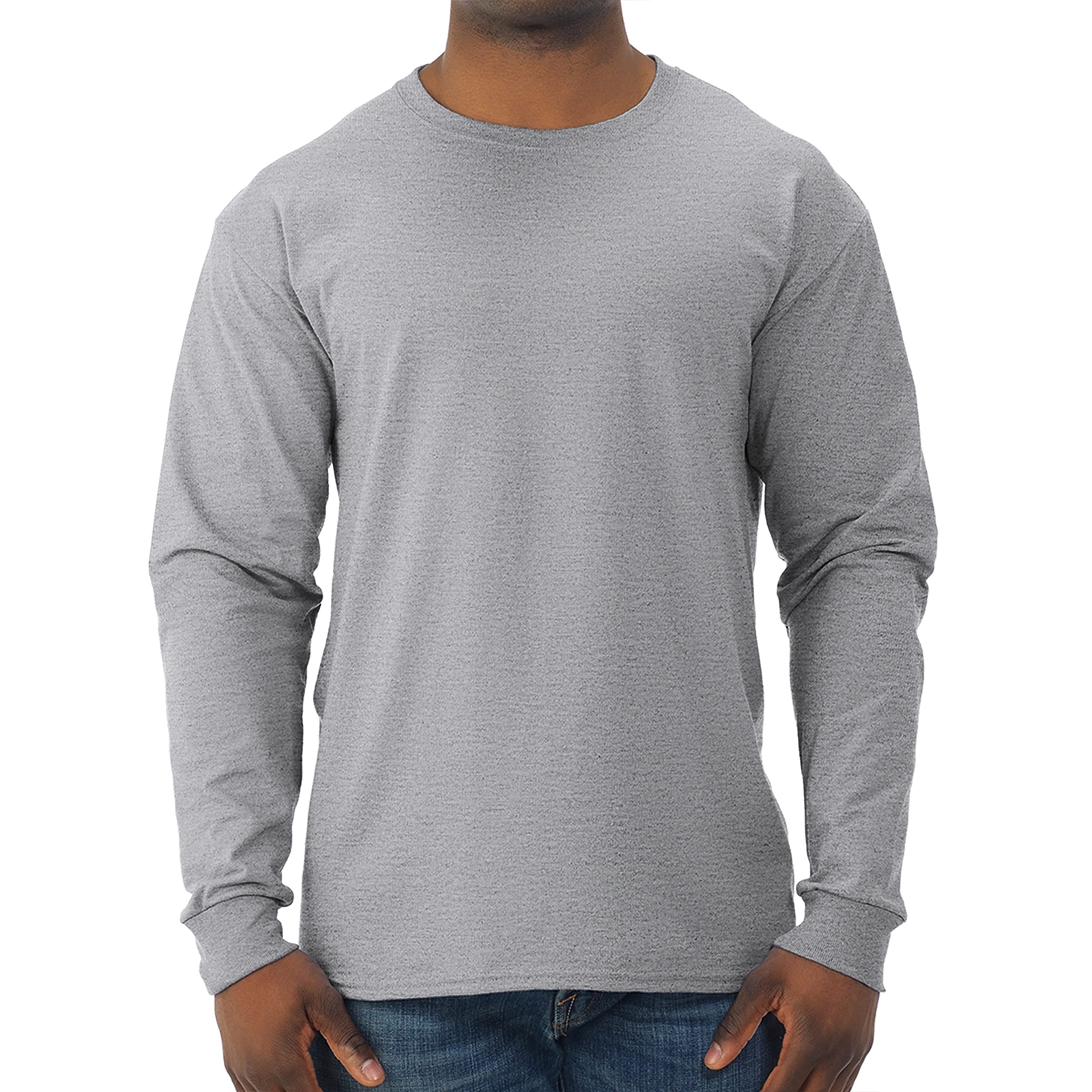 Men's Dri-Power Cotton Blend Long Sleeve Tees, Moisture Wicking, Odor Protect...