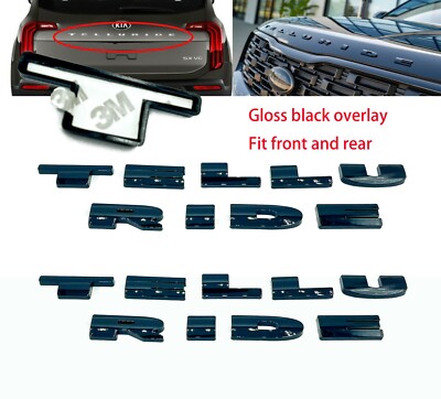 2 x Overlay EMBLEM NAMEPLATE Fit 2020-2021 KIA TELLURIDE Front and Tailgate